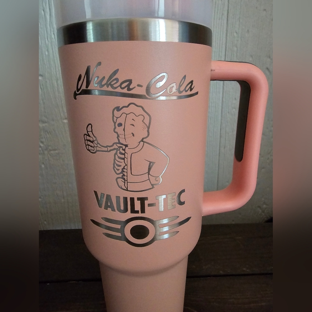 Fallout Nuka Cola/Brotherhood of Steel 40oz tumbler- pink - Picture 2 of 4